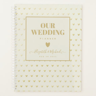 BE ORGANIZED WEDDING PLANNER - GOLD Hearts Custom