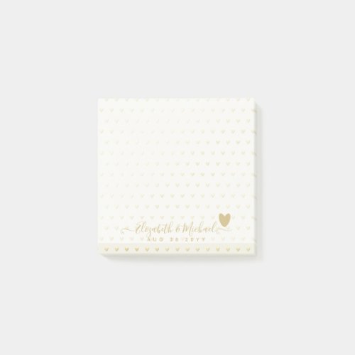 BE ORGANIZED WEDDING PLANNER _ GOLD Hearts Custom  Post_it Notes