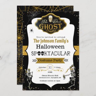 Be Our Ghost Dancing Skeletons Costume Party Invitation