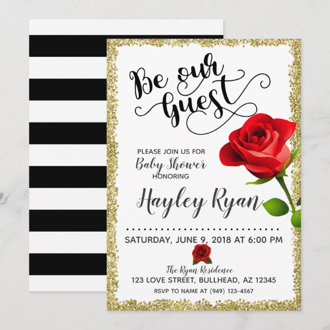 Be Our Guest Baby Shower Invitation (Front/Back)