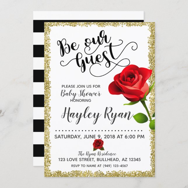 Be Our Guest Baby Shower Invitation (Front/Back)