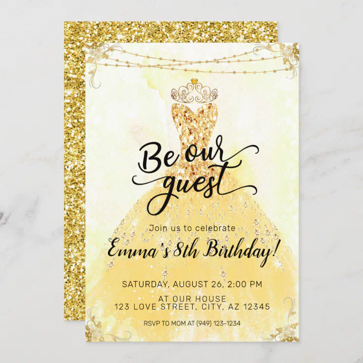 Personalised Photo Beauty and the Beast Birthday Party Invites inc envelopes 