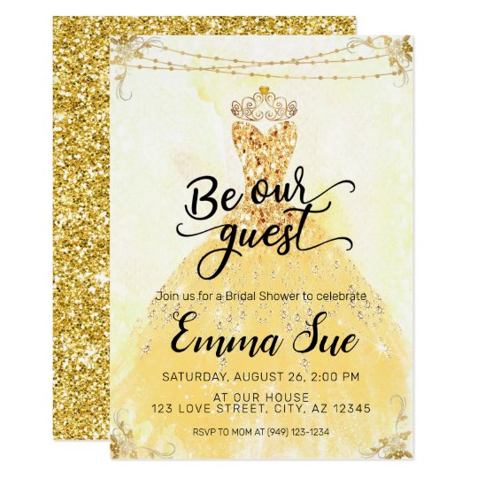 Be our Guest Beauty and the Beast Bridal Shower Invitation