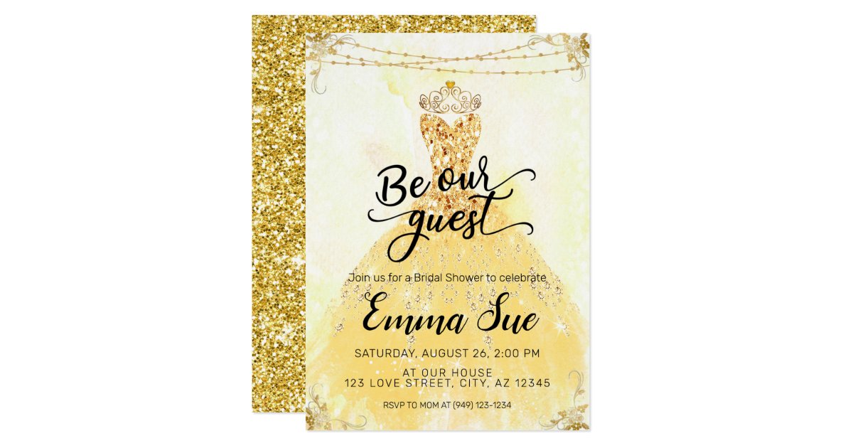 Be Our Guest Beauty And The Beast Bridal Shower Invitation Zazzle Com