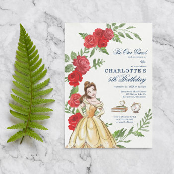 Be Our Guest Belle Birthday Invitation by DisneyPrincess at Zazzle