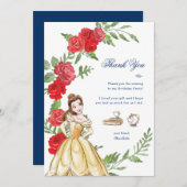Be Our Guest Belle Birthday Thank You Save The Date (Front/Back)