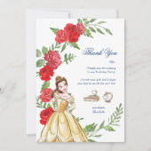 Be Our Guest Belle Birthday Thank You Save The Date (Front)