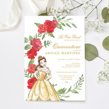 Be Our Guest | Belle Quinceañera Invitation by DisneyPrincess at Zazzle