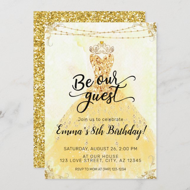 Be our Guest Birthday Invitation (Front/Back)