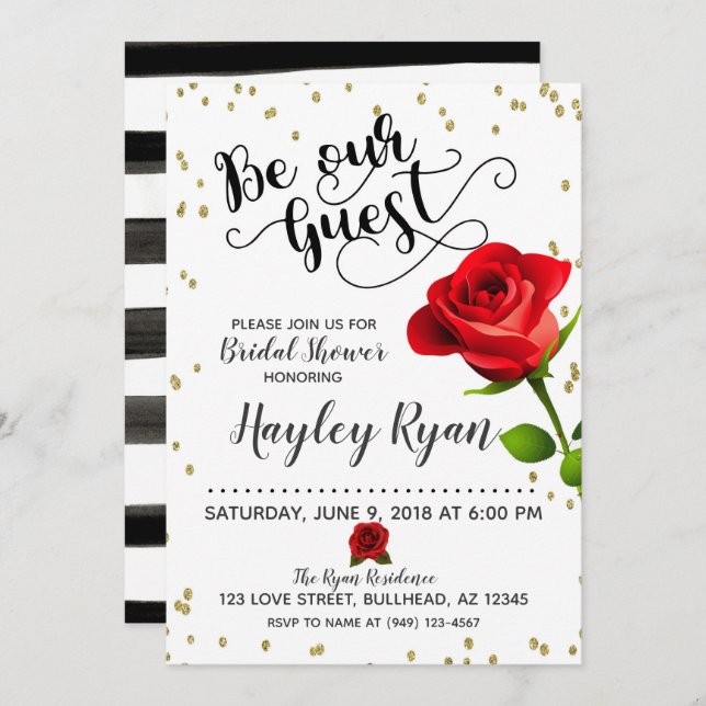 Be Our Guest Bridal Shower Invitation (Front/Back)