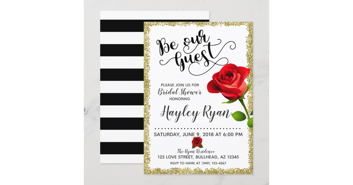 Be Our Guest Bridal Shower Invitation Zazzle