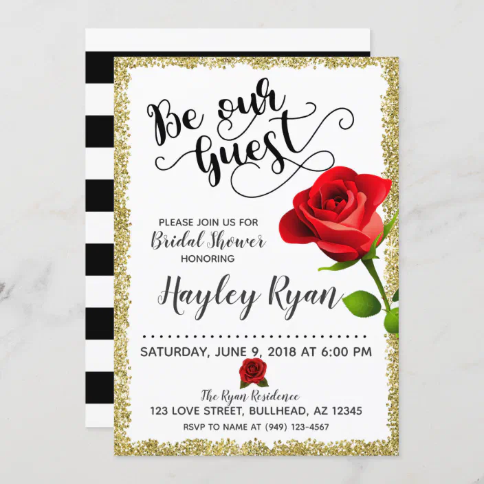 Be Our Guest Bridal Shower Invitation Zazzle Com