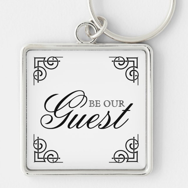 Be Our Guest Decorative Typography Keychain (Front)