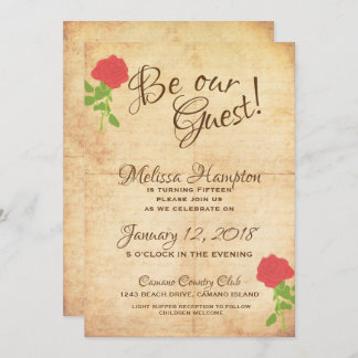 Be Our Guest Fairytale Birthday Invitation