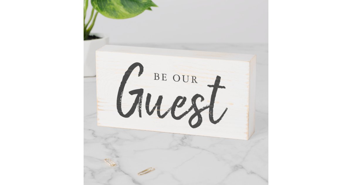 Be Our Guest Farmhouse Guest Room Wooden Box Sign Zazzle Com