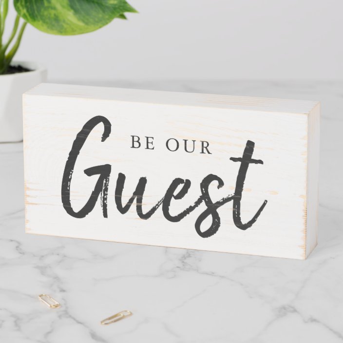 Be Our Guest Farmhouse Guest Room Wooden Box Sign Zazzle Com