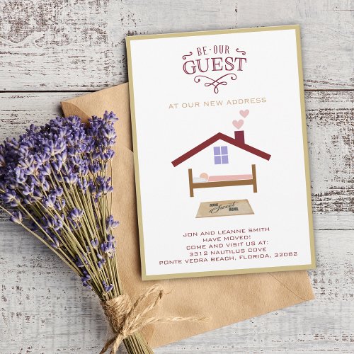 Be Our Guest  New Home Announcement Card