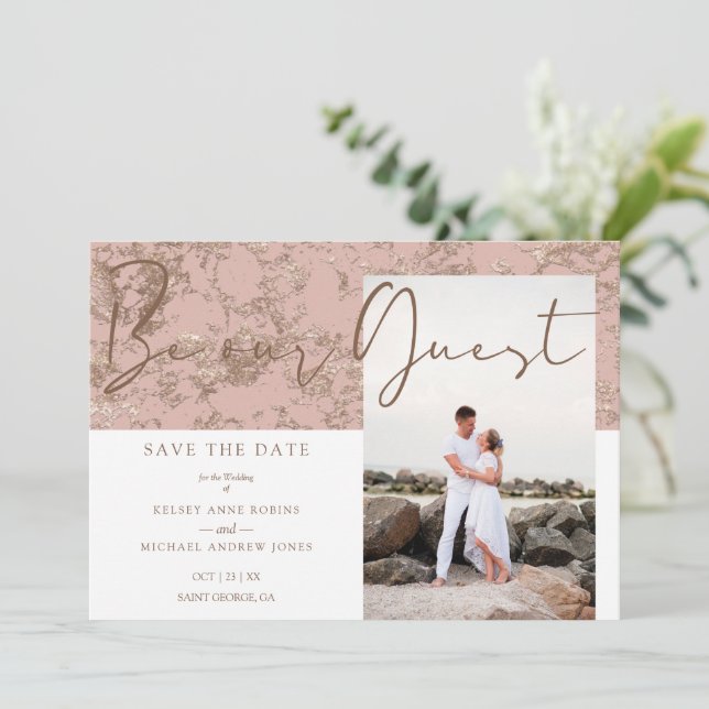 Be Our Guest Photo Couple Modern Rose Gold (Standing Front)