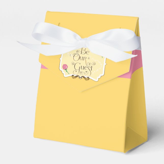 BE OUR GUEST Pink Rose Birthday Party Favor Boxes (Front Side)