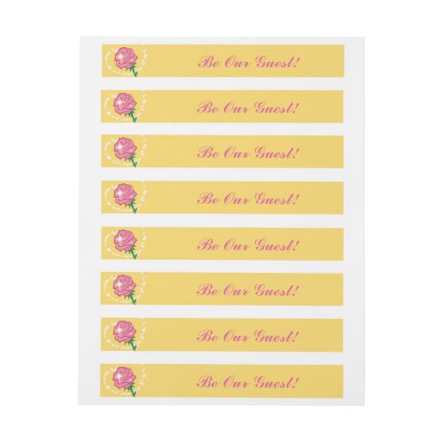 Be Our Guest_Pink Rose Party Wrap Around Labels