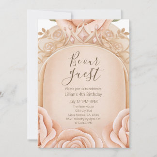 Be Our Guest Princess Girls Fourth Birthday  Invitation
