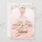 Be Our Guest Princess Pink & Gold Sweet 16 Party Invitation (Back)