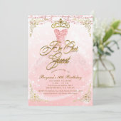 Be Our Guest Princess Pink & Gold Sweet 16 Party Invitation (Standing Front)