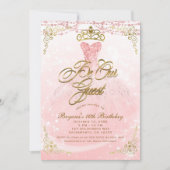 Be Our Guest Princess Pink & Gold Sweet 16 Party Invitation (Front)