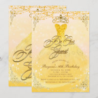Be Our Guest Princess Yellow & Gold Sweet 16 Party