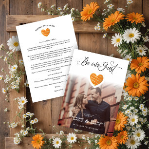 Be our Guest Quote Orange Heart Photo Wedding Save The Date