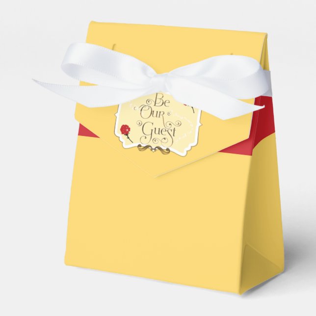 BE OUR GUEST Red Rose Birthday Party Favor Boxes (Front Side)