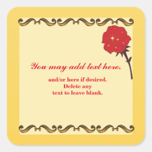 Be our guest-Red Rose Birthday Party Sticker