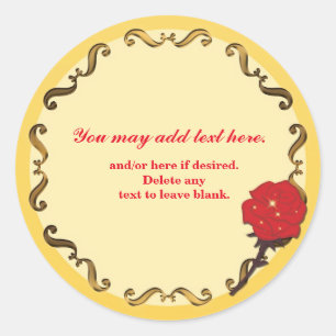 Be Our Guest-Red Rose Birthday Party Sticker