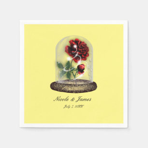 Be Our Guest Red Rose in Glass Elegant Party Napkins