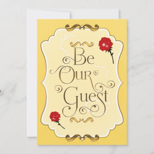 BE OUR GUEST Red Roses Elegant Event Party Invitation