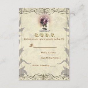 Be Our Guest Rose Gold Vintage Wedding RSVP Reply
