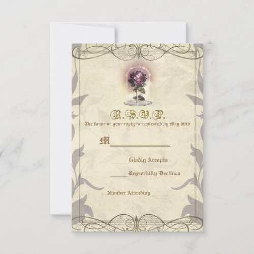 Be Our Guest Rose Gold Vintage Wedding RSVP Reply