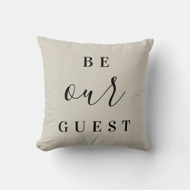 Be Our Guest Rustic Ivory Farmhouse Throw Pillow Zazzle