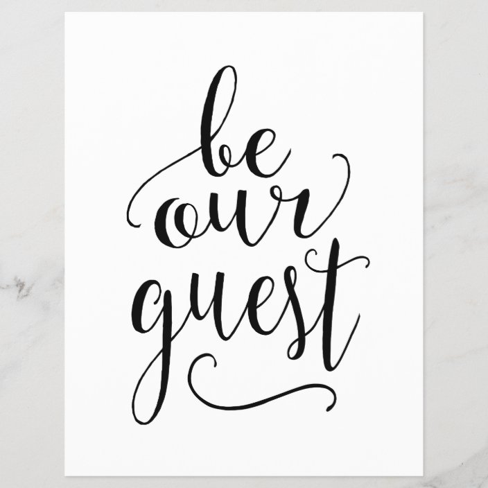 Be Our Guest - Sign for Guest Room or B and B Home | Zazzle.com