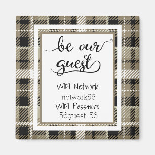 Be Our Guest Wifi Information Password Magnet