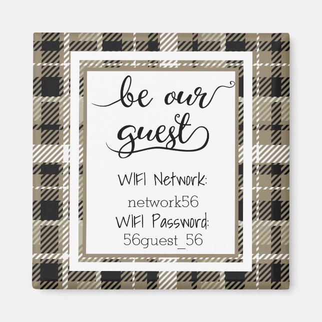 Be Our Guest Wifi Information Password Magnet (Front)