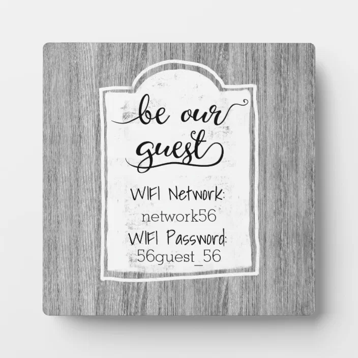 Be Our Guest Wifi Information Password Plaque Zazzle Com