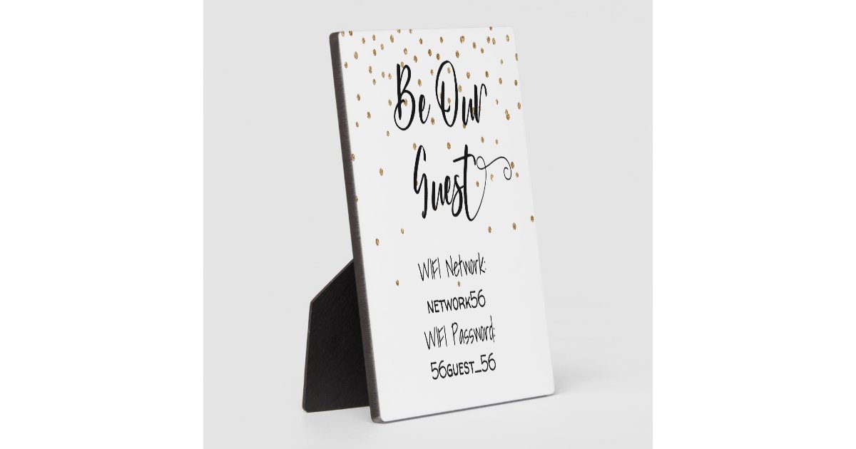 Be Our Guest Wifi Information Password Wedding Plaque Zazzle Com