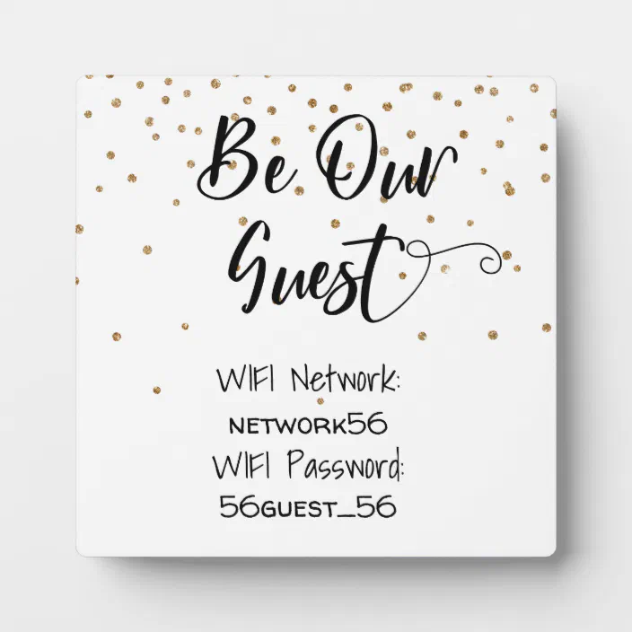 Be Our Guest Wifi Information Password Wedding Plaque Zazzle Com