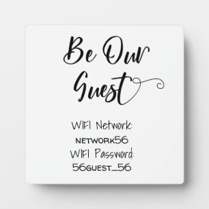 Be Our Guest WIFI information Password Wedding Plaque