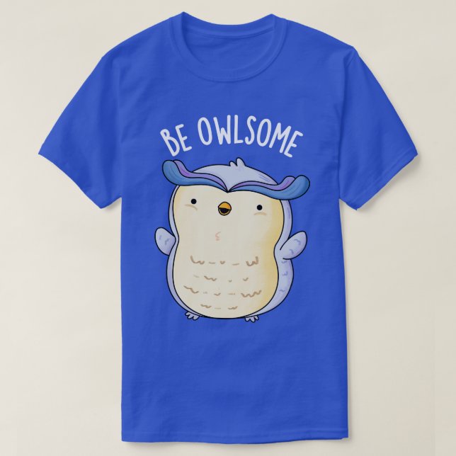 Be Owlsome Funny Owl Puns T-Shirt (Design Front)