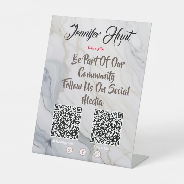 Be Part Of Our Community QR Code Pedestal Sign (Front)