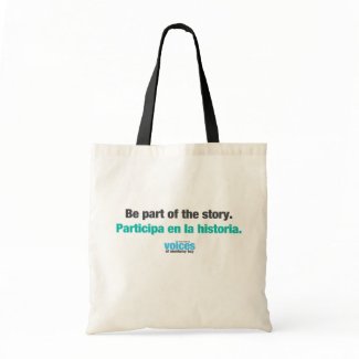 Be part of the story bilingual tote