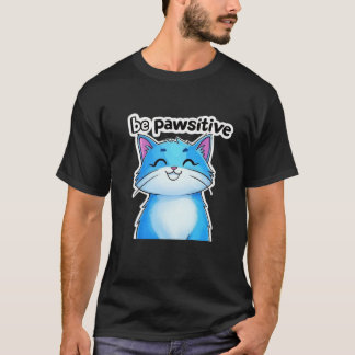Be Pawsitive Cat T-Shirt - Cute and Motivational