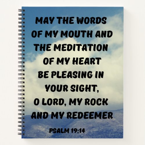 Be Pleasing To God Psalm 1914 Bible Verse Notebook